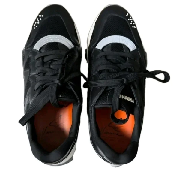 VERSACE Squalo (Unisex) Black Chunky Low Top Sneakers US Men's Size 7 Wmns Sz 9 - Picture 3 of 10